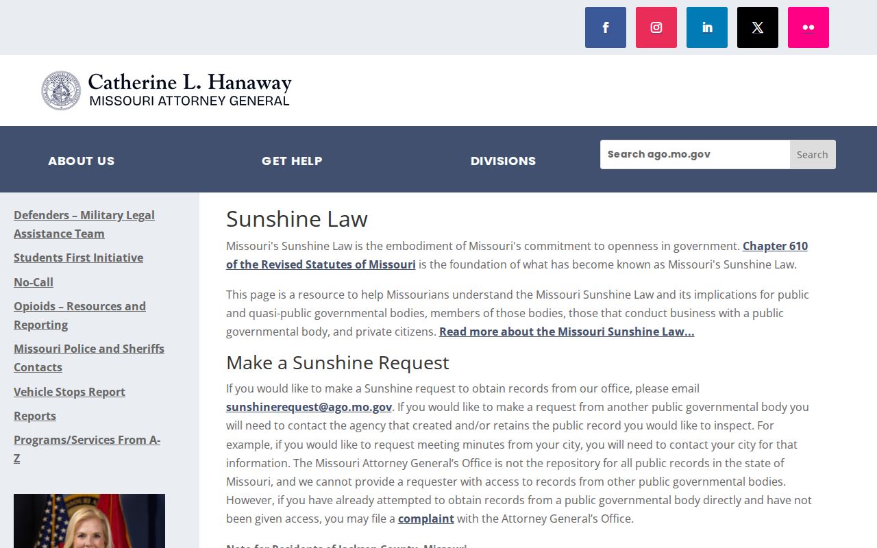 Moniteau warrant records access through Missouri Sunshine guidance