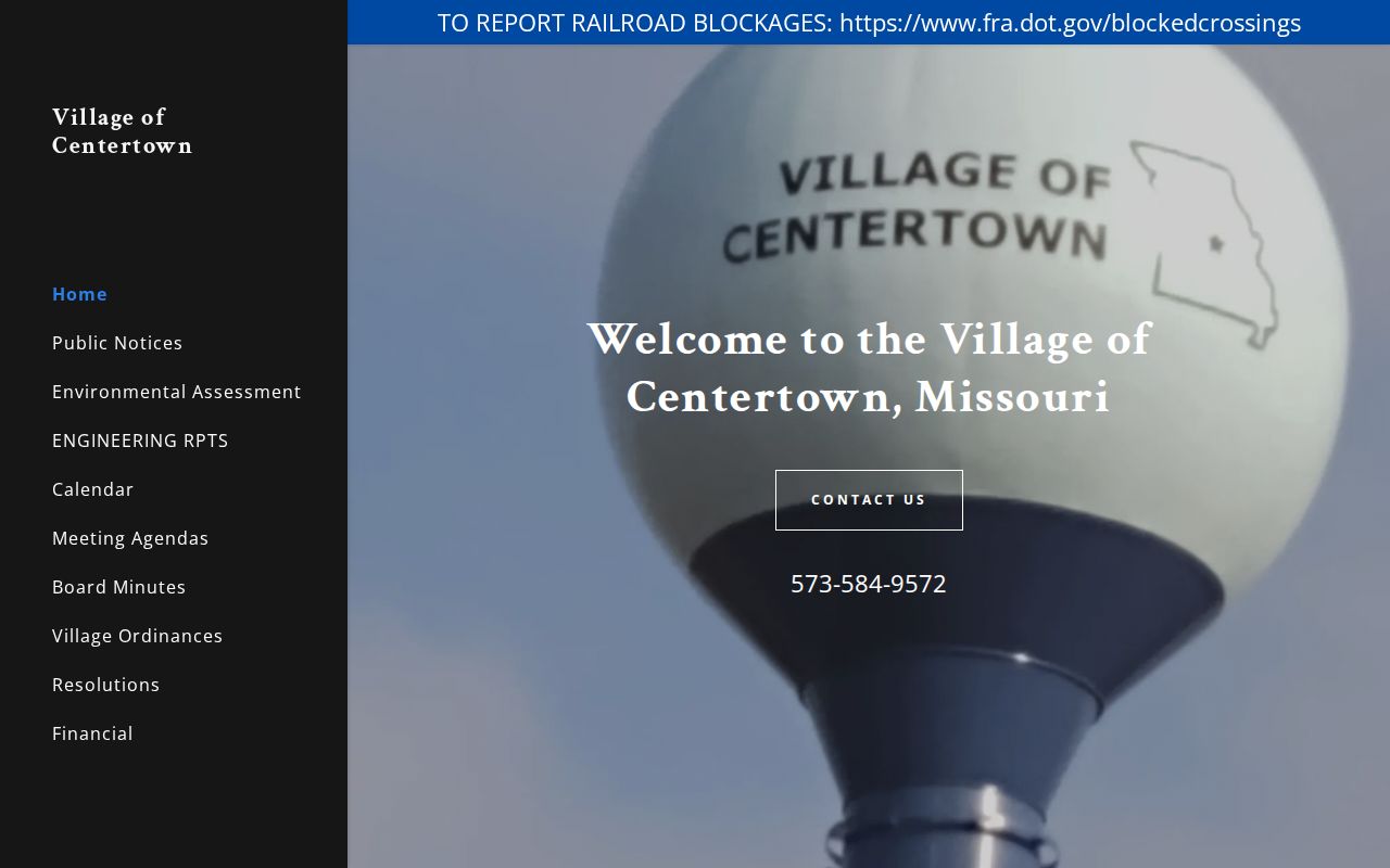 Centertown village hall contact source for warrant record routing